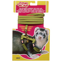 Ensemble laisse et harnais réglable Living World pour furet, vert, laisse de 1,2 m (4 pi)