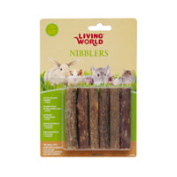 Jouets à gruger Nibblers Living World en bois, bâtonnets en branches d’arbre à kiwis, paquet de 6