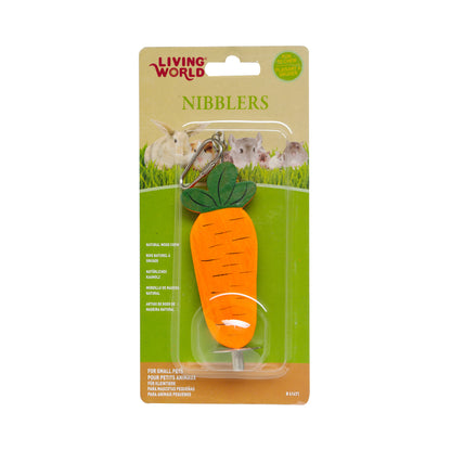Jouet à gruger Nibblers Living World en bois, carotte sur tige