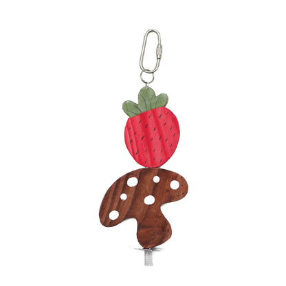 Jouet à gruger Nibblers Living World en bois, fraise et champignon sur tige
