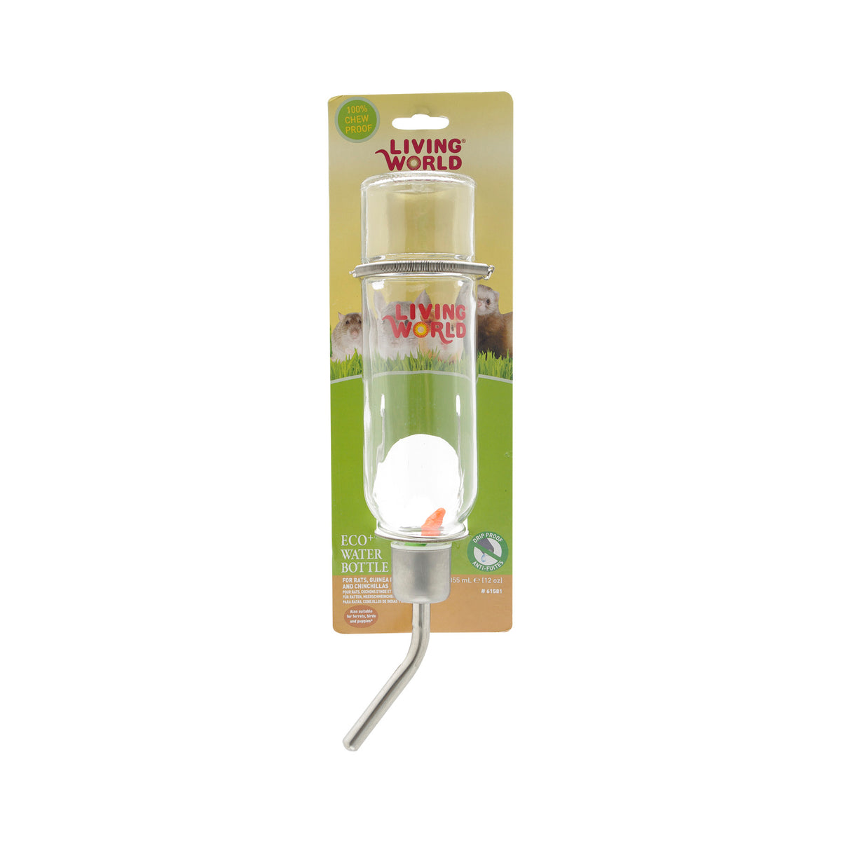 Bouteille à eau Eco+ Living World en verre, moyenne, 355 ml (12 oz liq.)