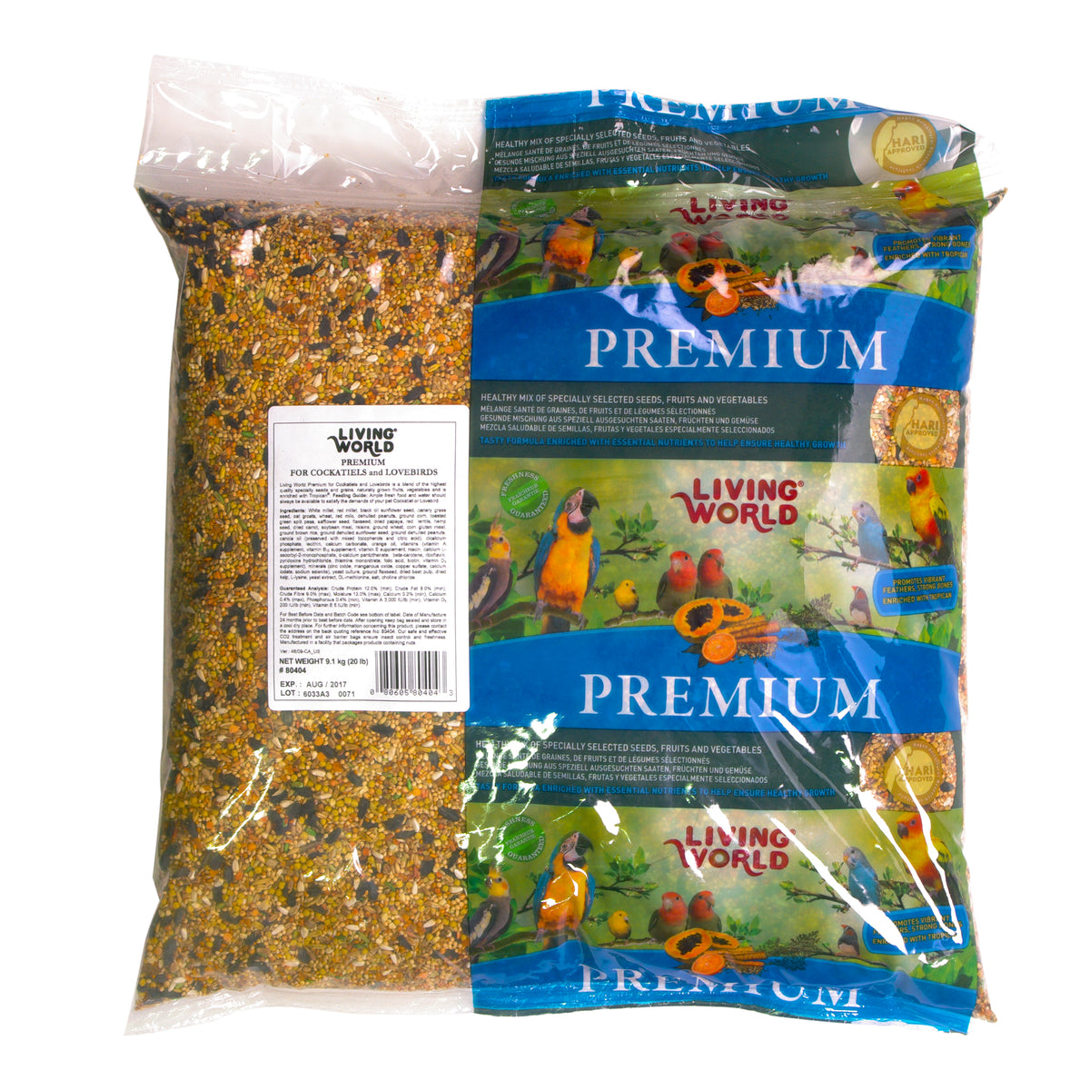Mélange Premium Living World pour calopsittes et inséparables, 9,1 kg (20 lb)