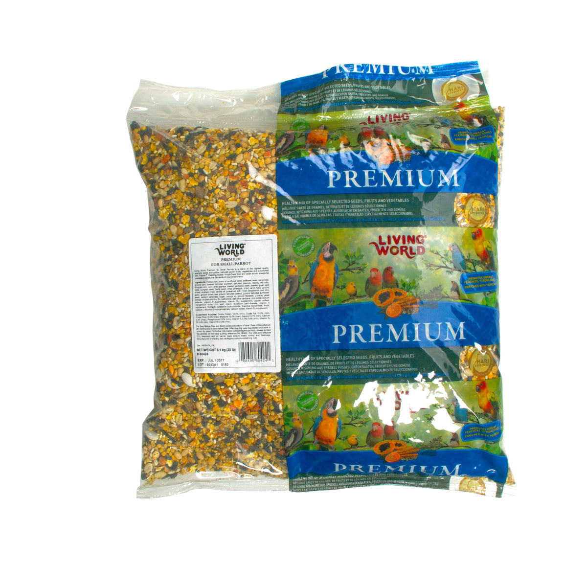 Mélange Premium Living World pour petits perroquets, 9,1 kg (20 lb)