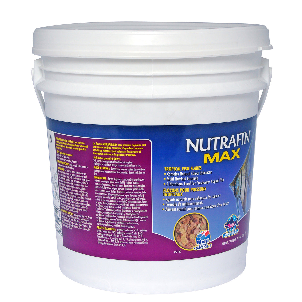 Flocons Nutrafin Max pour poissons tropicaux, 2 kg (70,55 oz)