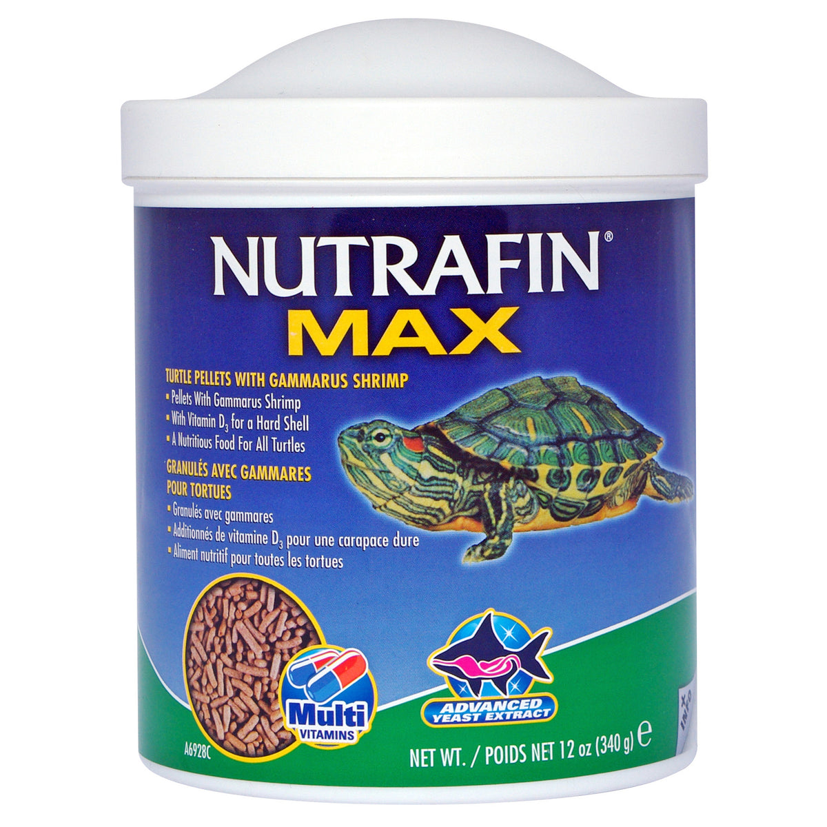 Granulés Nutrafin Max avec gammares pour tortues, 340 g (12 oz)