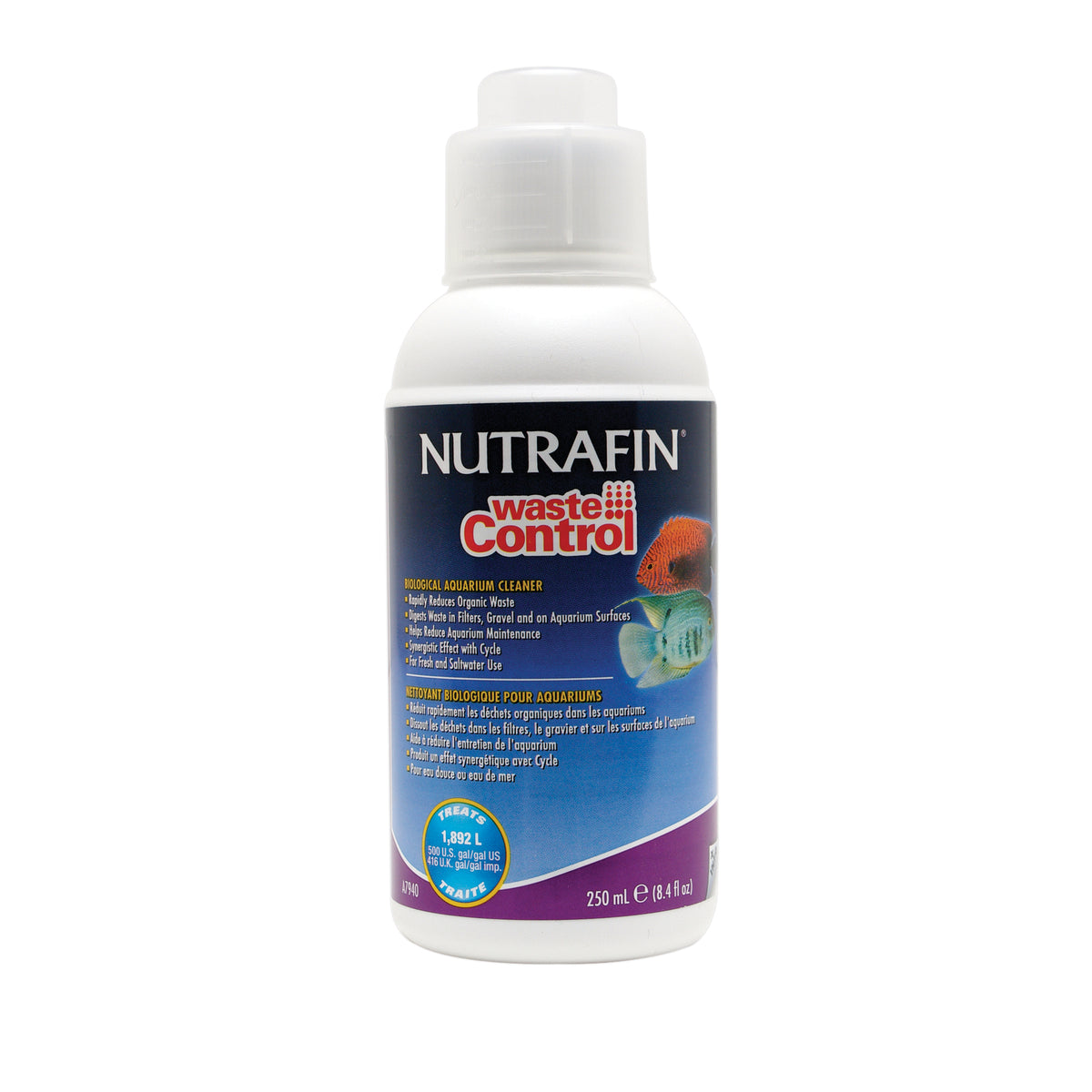 Nettoyant biologique Waste Control Nutrafin pour aquariums, 250 ml (8,4 oz liq.)