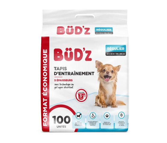 BUD'Z TAPIS D'ENTRAINEMENT 22"x22" (56x56cm) 100 unités