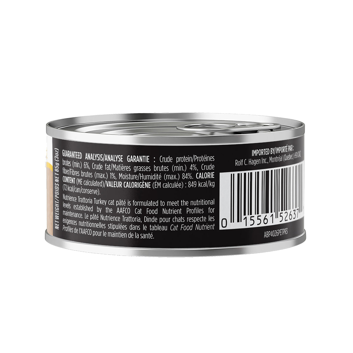 Nourriture Nutrience Trattoria pour chats, Pâté avec dinde, 85 g