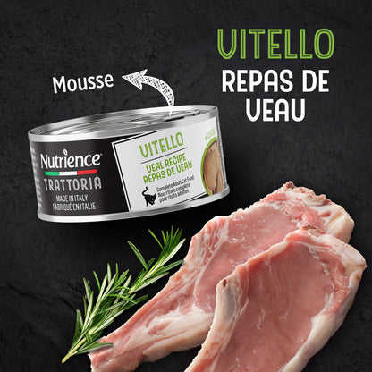 Nourriture Nutrience Trattoria pour chats, Mousse avec veau, 85 g