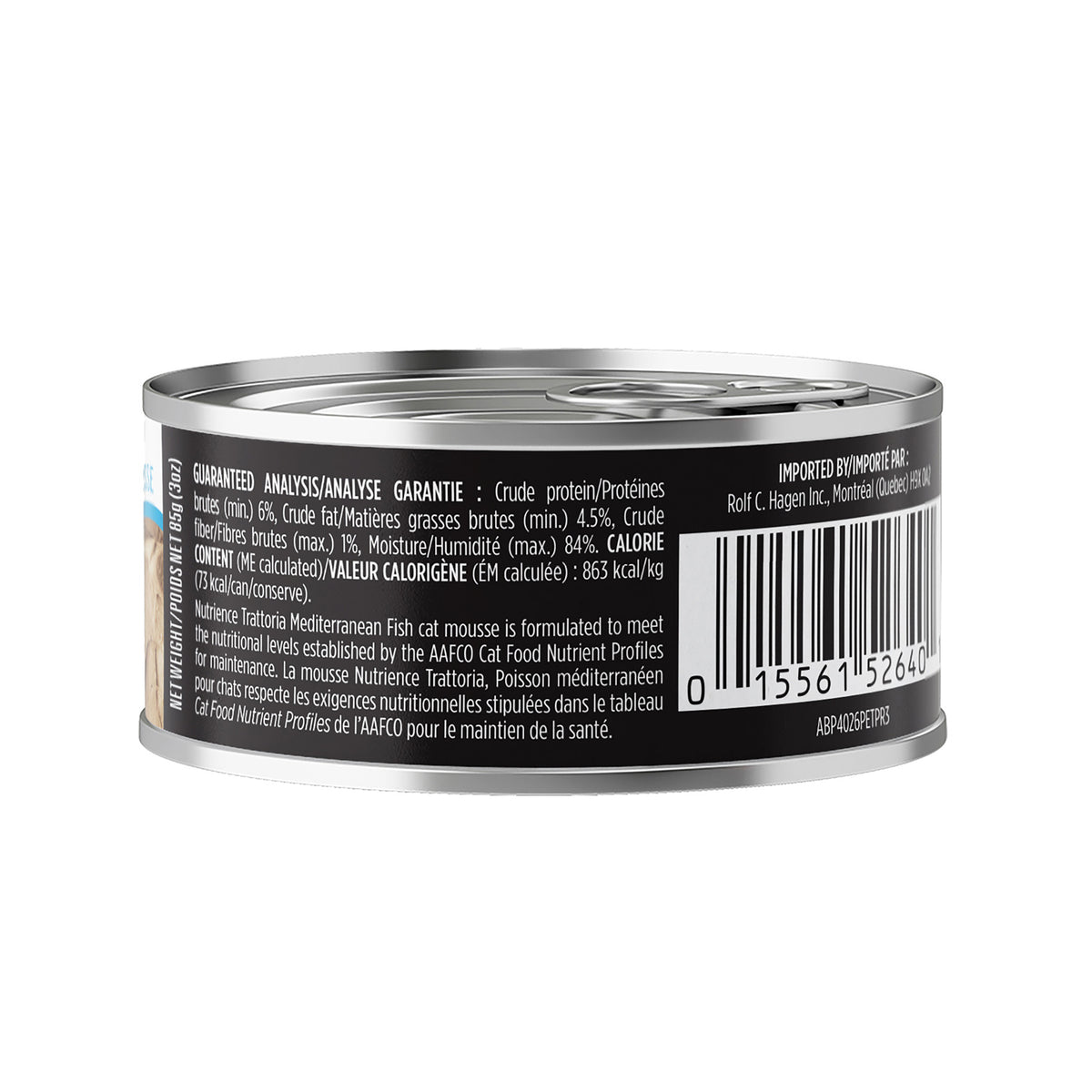 Nourriture Nutrience Trattoria pour chats, Mousse avec poisson méditerranéen, 85 g