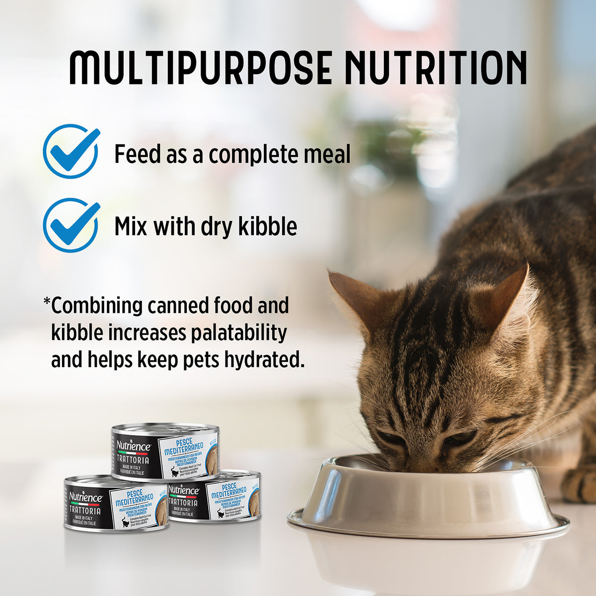 Nourriture Nutrience Trattoria pour chats, Mousse avec poisson méditerranéen, 85 g