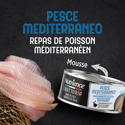 Nourriture Nutrience Trattoria pour chats, Mousse avec poisson méditerranéen, 85 g