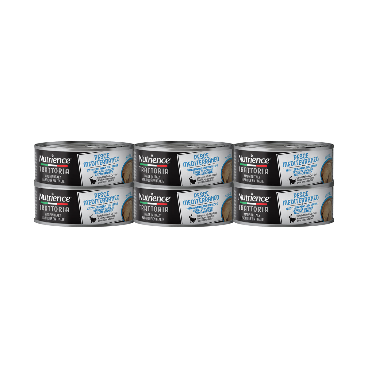Nourriture Nutrience Trattoria pour chats, Mousse avec poisson méditerranéen, 85 g