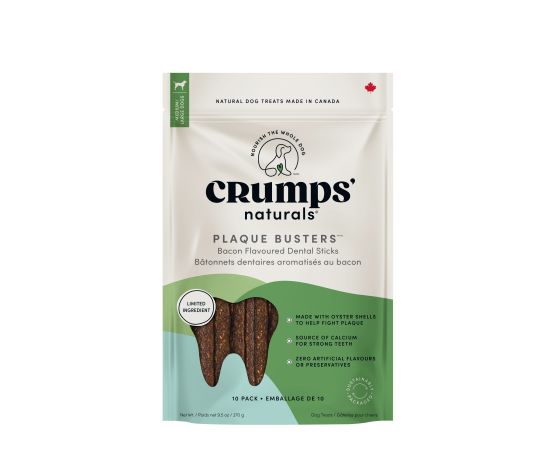 Crumps' Naturals Gâteries Pour Chien, "plaque Busters" 7'' Bacon Pqt 10