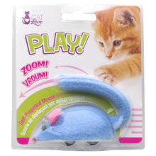 Souris automotrice à roulettes Cat Love, bleue 8 x 4 x 6 cm (3,1 x 1,5 x 2,3 po)