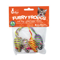 Souris scintillantes Furry Frolics Cat Love avec herbe à chat, paquet de 4