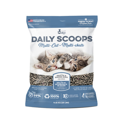 Litière de papier recyclé Daily Scoops Cat Love Multichats, parfumée, 11,36 kg (25 lb)