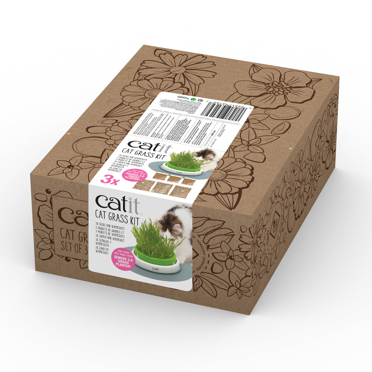 Ensemble de semences Catit Senses 2.0, 3 paquets de graines et 3 paquets de vermiculite