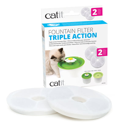 Filtres adoucisseurs d’eau Catit à triple action, paquet de 2