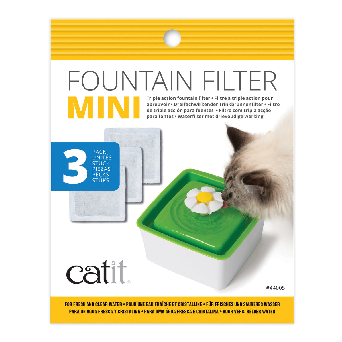 Filtres à triple action pour mini abreuvoir Catit avec fleur, paquet de 3