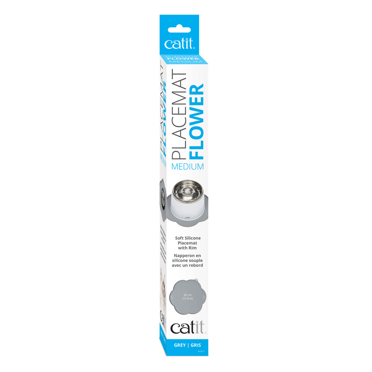 Napperon Catit en silicone, forme de fleur, gris