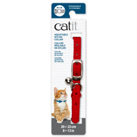Collier Catit en nylon extensible avec boucle en métal et grelot, rouge, 20-33 cm (8-13 po)