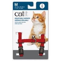 Harnais réglable Catit en nylon, rouge, moyen, 35-50 cm (14-20 po)