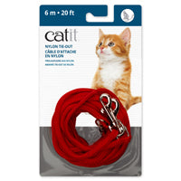 Câble d’attache Catit en nylon pour l’extérieur, rouge, 6 m (20 pi)