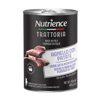 Nourriture Nutrience Trattoria pour chiens, Repas d’agneau et pommes de terre, 400 g