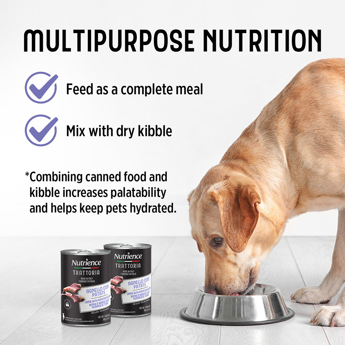Nourriture Nutrience Trattoria pour chiens, Repas d’agneau et pommes de terre, 400 g