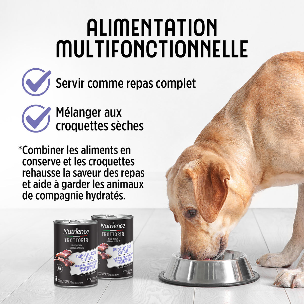 Nourriture Nutrience Trattoria pour chiens, Repas d’agneau et pommes de terre, 400 g