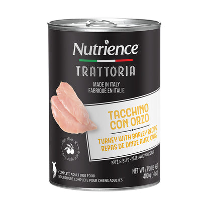 Nourriture Nutrience Trattoria pour chiens, Repas de dinde et orge, 400 g