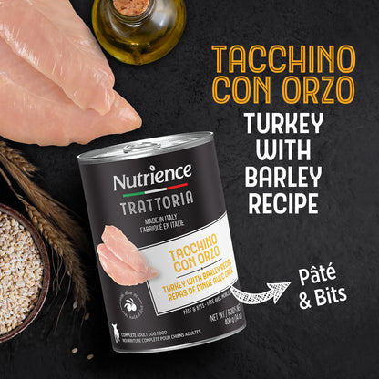 Nourriture Nutrience Trattoria pour chiens, Repas de dinde et orge, 400 g