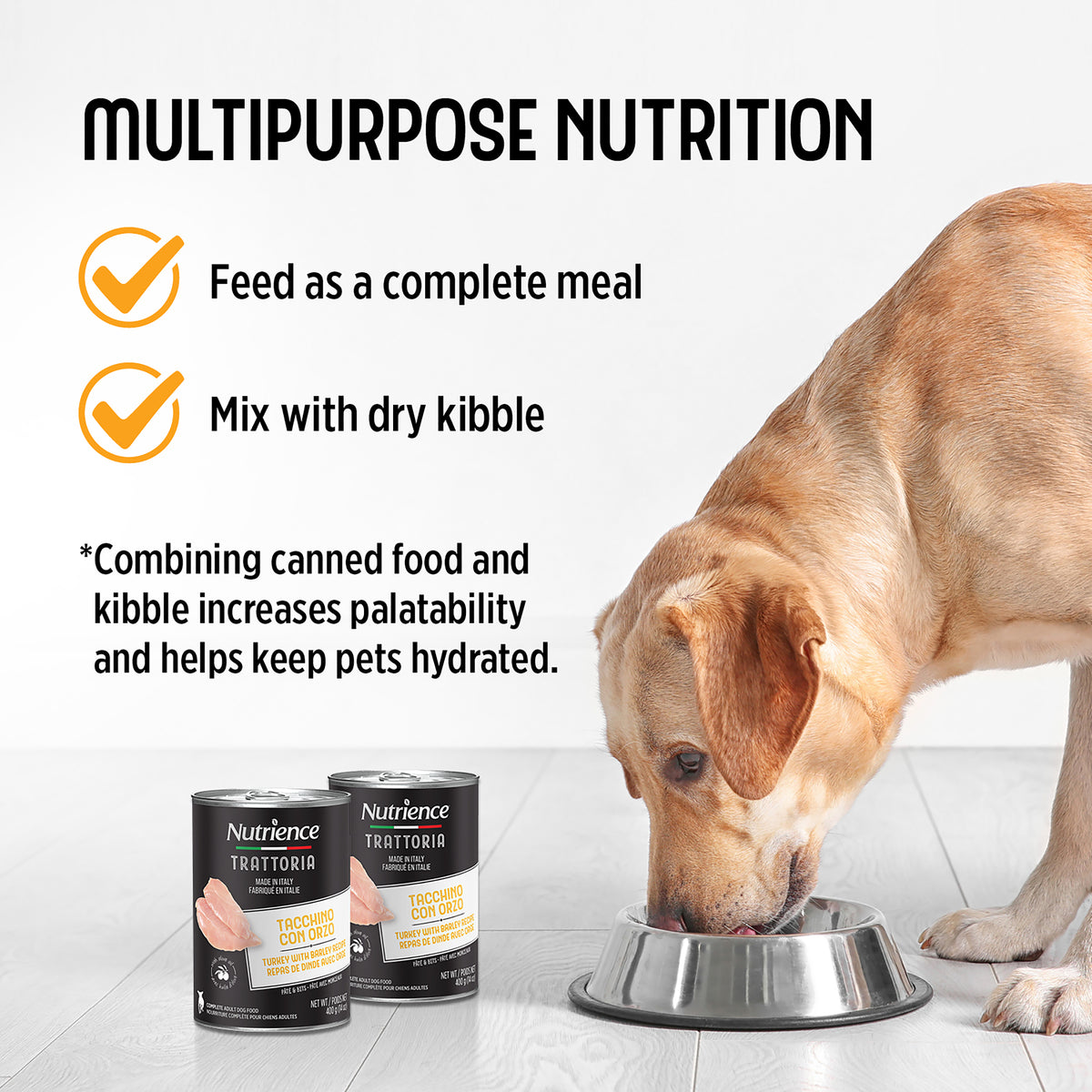 Nourriture Nutrience Trattoria pour chiens, Repas de dinde et orge, 400 g