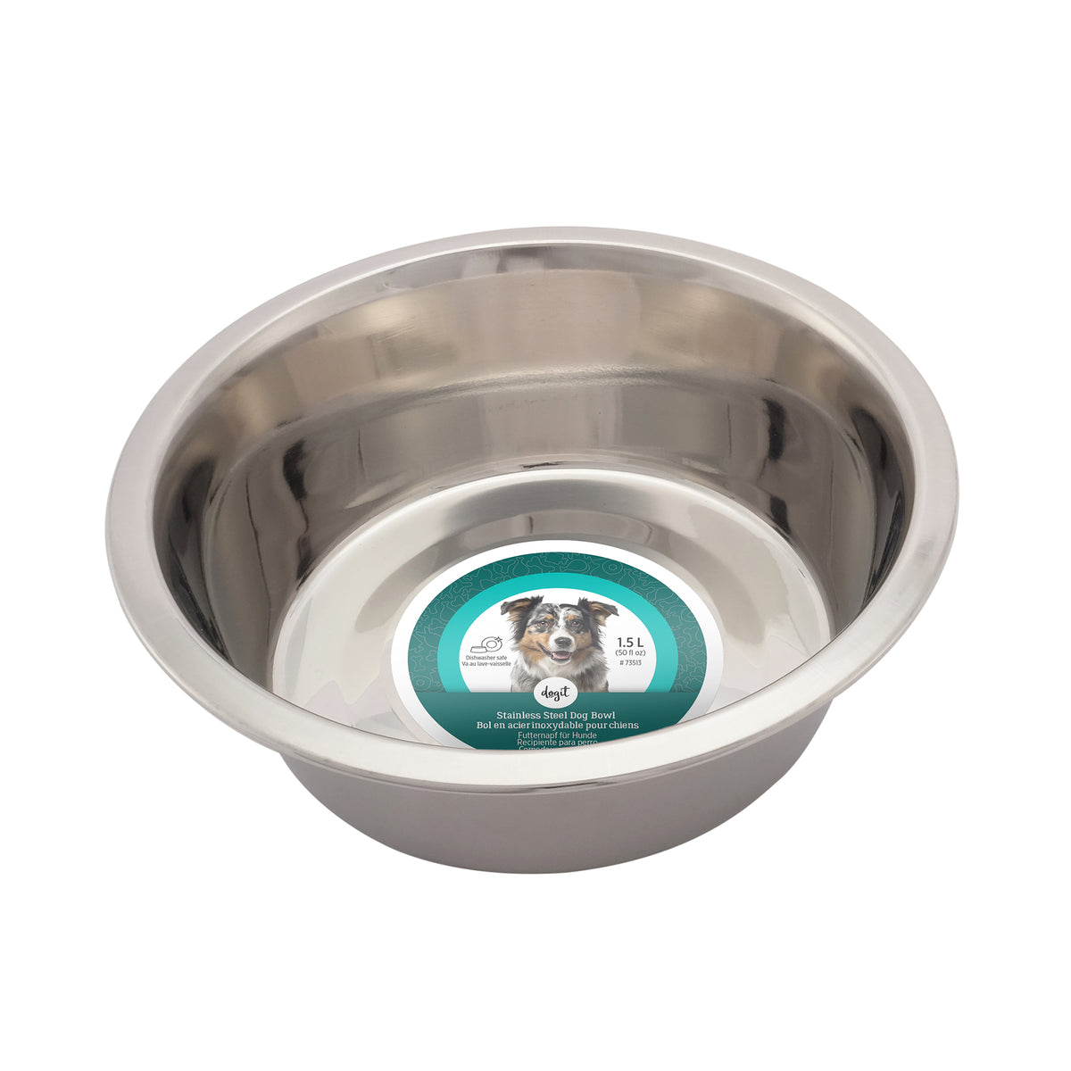 Bol Dogit en acier inoxydable, grand, 1,5 L (50 oz liq.)