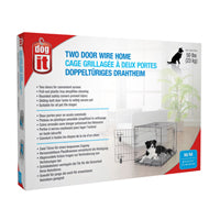 Cage grillagée Dogit à 2 portes avec divisions, moyenne, 77 x 48 x 54,5 cm (30 x 19 x 21,5 po)