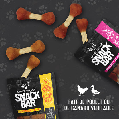 Gâteries Snack Bar Dogit, pilons de poulet et peau de bœuf, 7,5 cm, 100 g