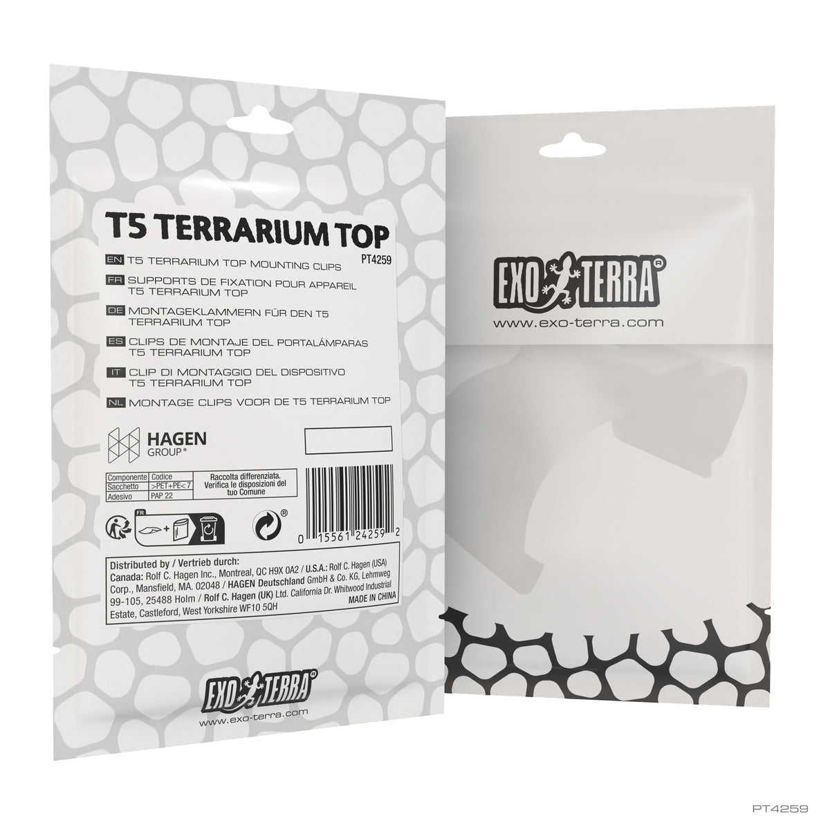 Supports de montage pour appareil d’éclairage T5 Exo Terra, paquet de 2