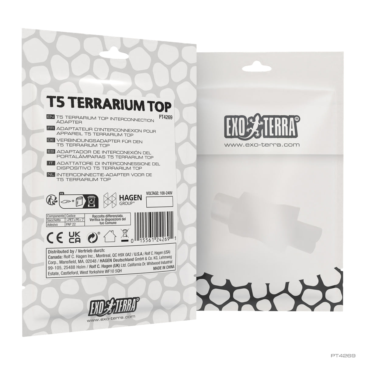 Adaptateur d’interconnexion pour appareil d’éclairage T5 Exo Terra