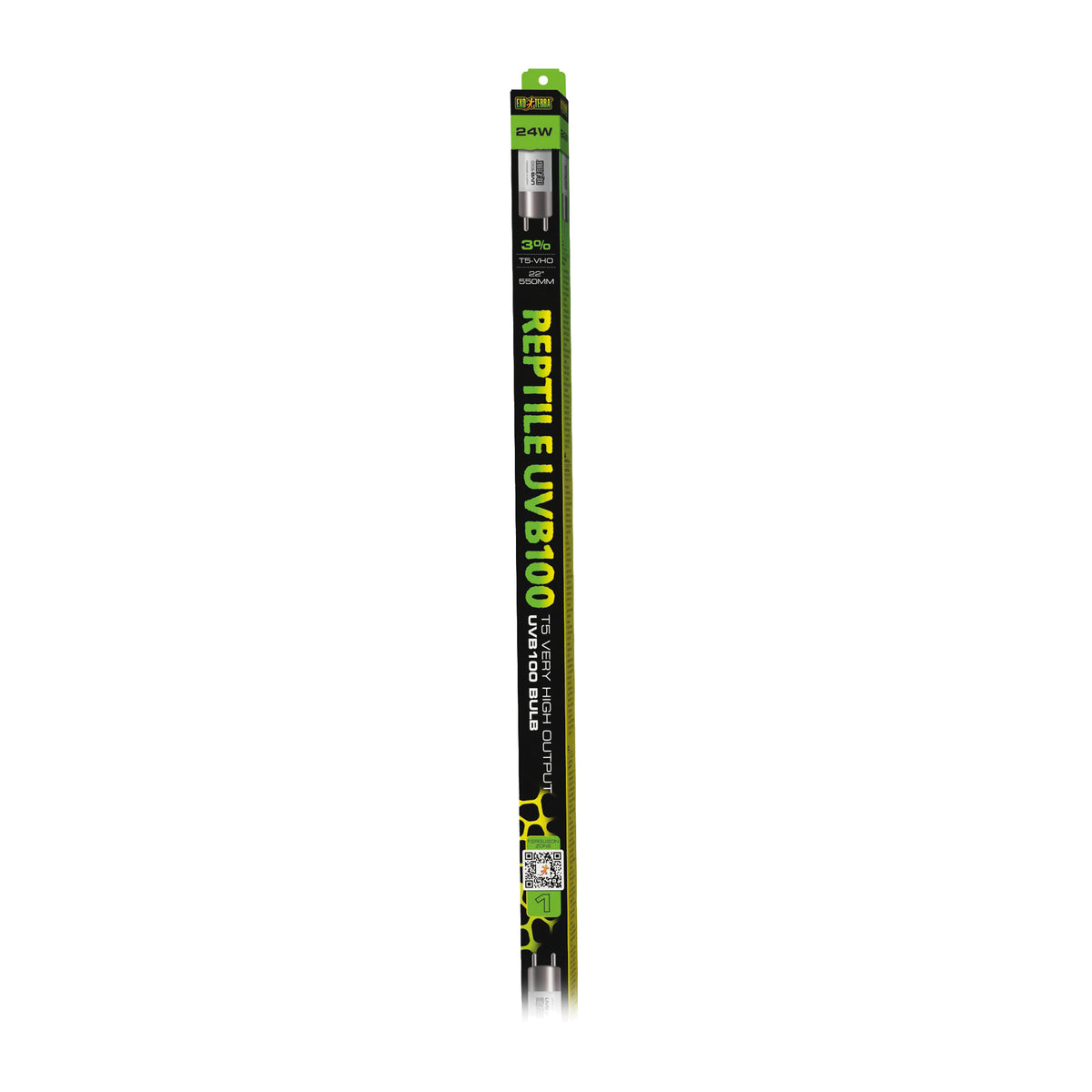 Ampoule linéaire T5 Reptile UVB100 Exo Terra à rendement très élevé, 24 W, 550 mm (22 po)