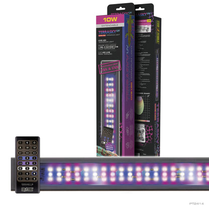Rampe à DEL TerraSky UV Exo Terra à rayons UVB avec télécommande pour terrariums, 10 W