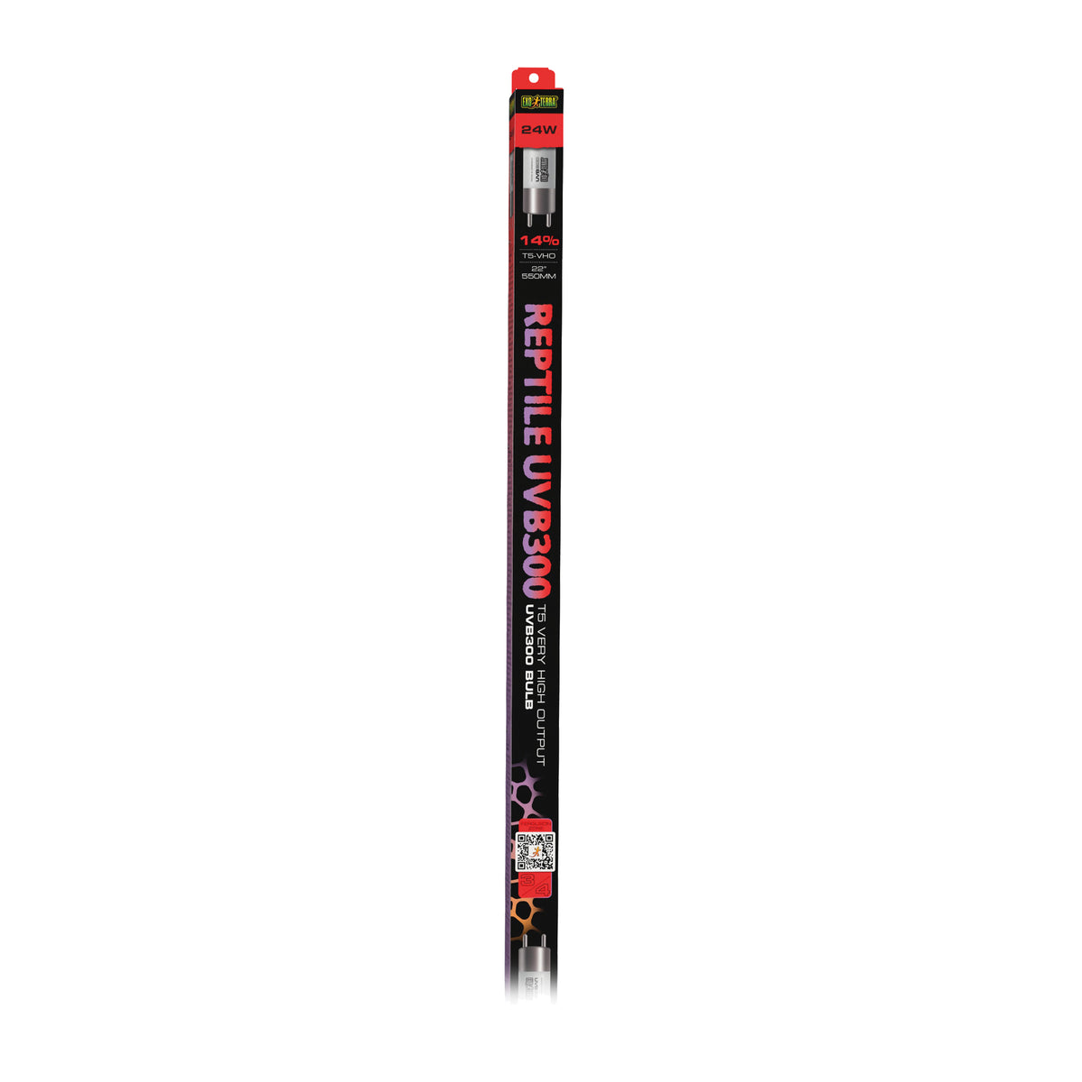 Ampoule linéaire T5 Reptile UVB300 Exo Terra à rendement très élevé, 24 W, 550 mm (22 po)