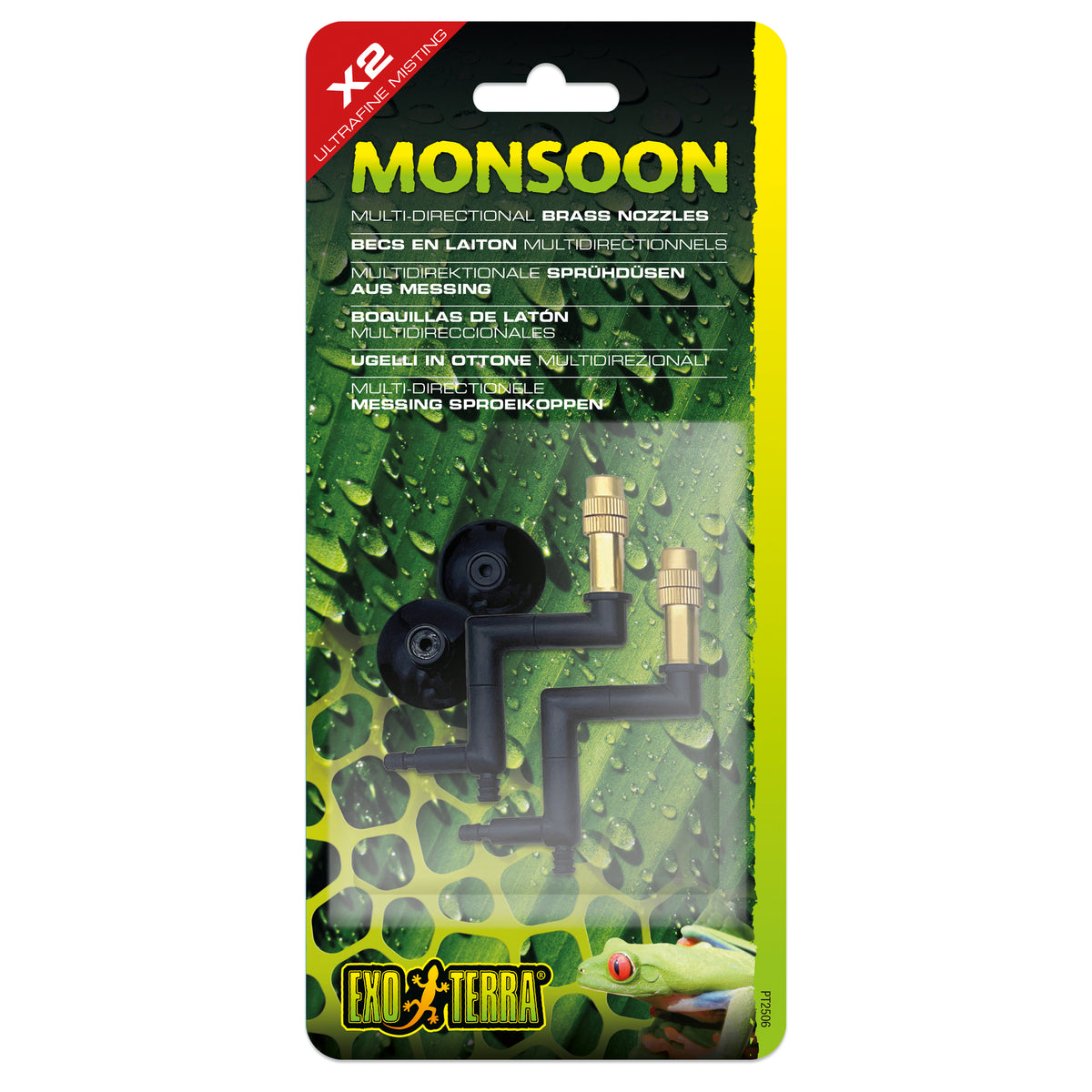 Becs multidirectionnels Monsoon NANO Exo Terra en laiton, paquet de 2