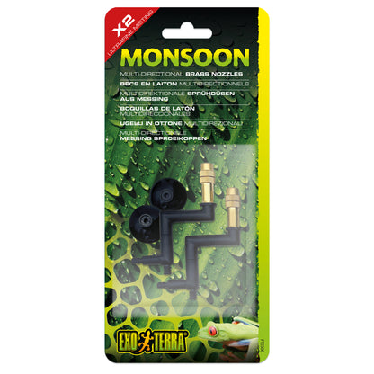 Becs multidirectionnels Monsoon NANO Exo Terra en laiton, paquet de 2