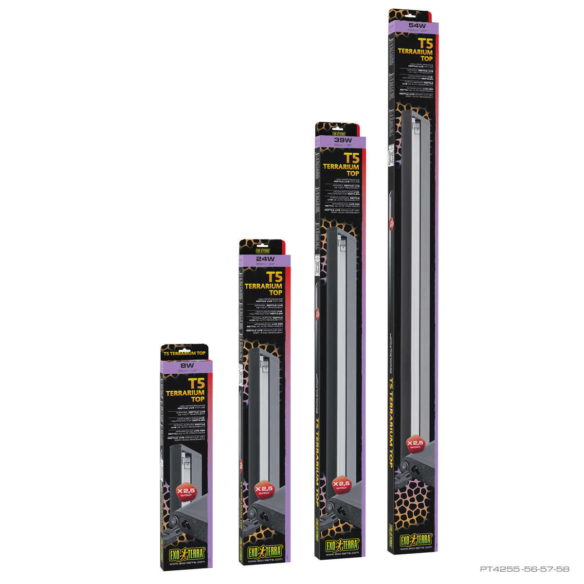 Couvercle d’éclairage T5 Reptile UVB Exo Terra à rendement très élevé, 8 W, 35 cm (14 po)