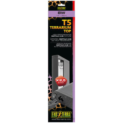 Couvercle d’éclairage T5 Reptile UVB Exo Terra à rendement très élevé, 8 W, 35 cm (14 po)