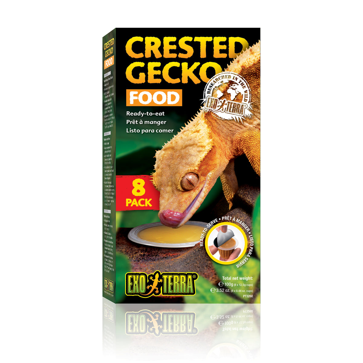 Aliment en coupe Exo Terra pour geckos à crête, 8 coupes, 100 g (3,5 oz)