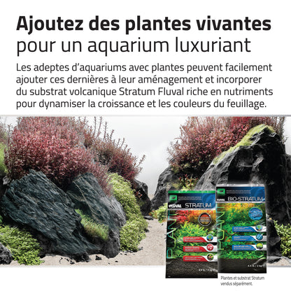 Trousse décorative Aquascaper Fluval de pierres et de sables, Black Basalt, Nano, 11 kg (24 lb)