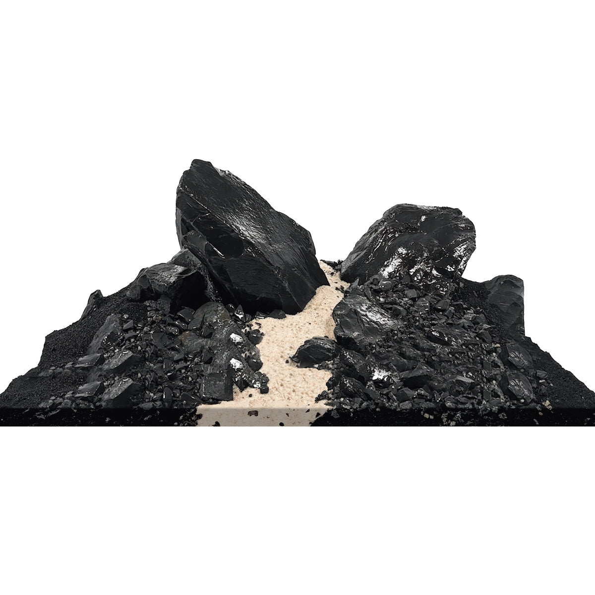 Trousse décorative Aquascaper Fluval de pierres et de sables, Black Basalt, Nano, 11 kg (24 lb)