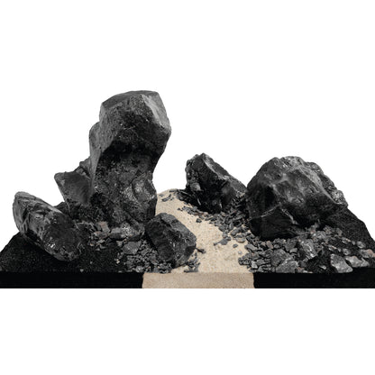 Trousse décorative Aquascaper Fluval de pierres et de sables, Black Basalt, Méga, 21 kg (46 lb)